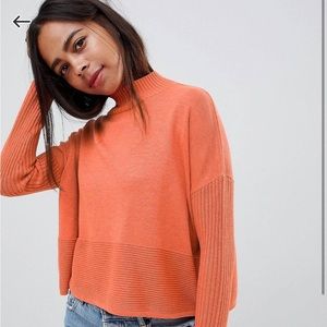 ASOS design petite boxy sweater with ripple hem
